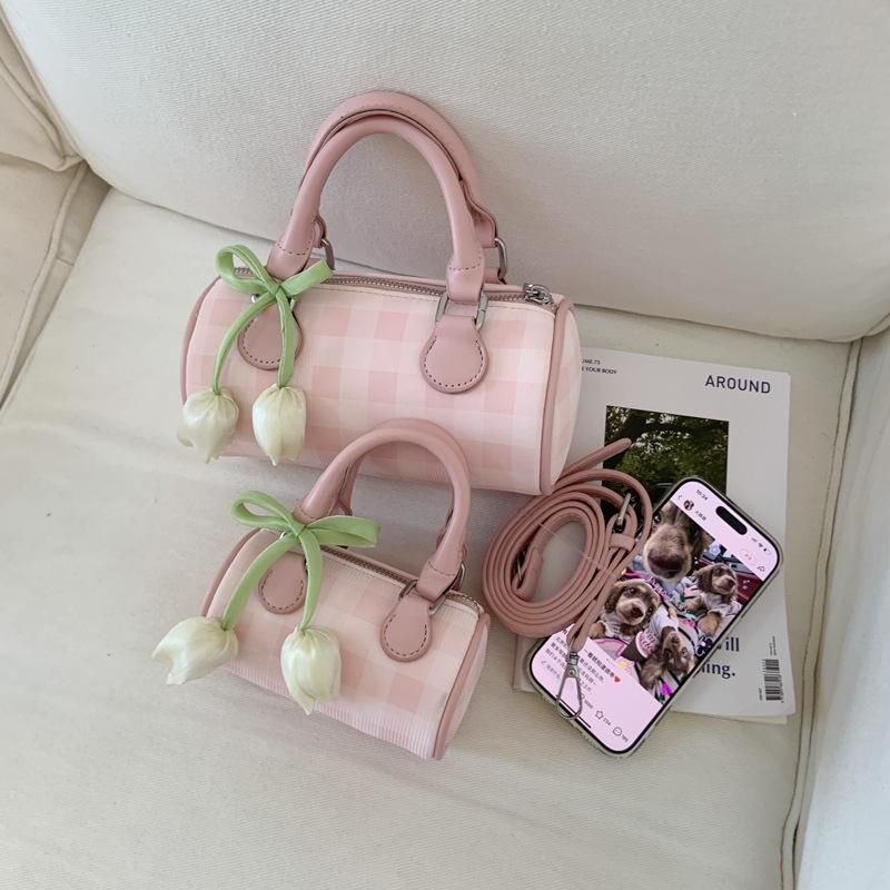 

Chessboard women s bag 2025 summer small fresh fashion versatile shoulder messenger bag handbag Small розовый