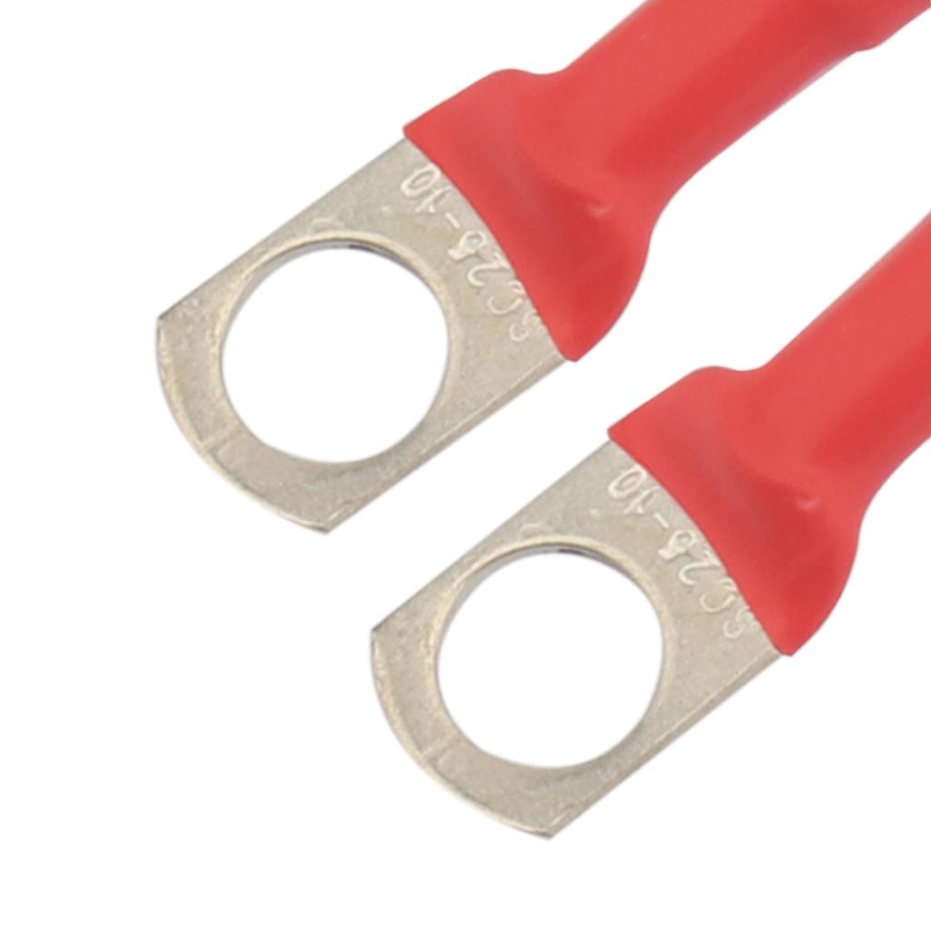 1,64 ft Rot 2 AWG Batteriekabel Positive Negative Anschlüsse für Motorrad Automobil Boot mit Klemmen Nachrüstung Kabelbaum