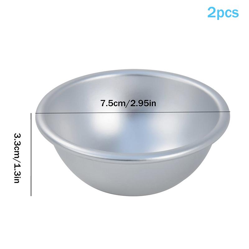

2Pcs/Set Semicircle Sphere Bath Bomb Molds Aluminum Alloy Ball Sphere Cake Baking Mold For Diy Making Supplies Pastry Mould L