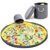 DIXI Gray Toy Basket with Mat for Toy Blocks