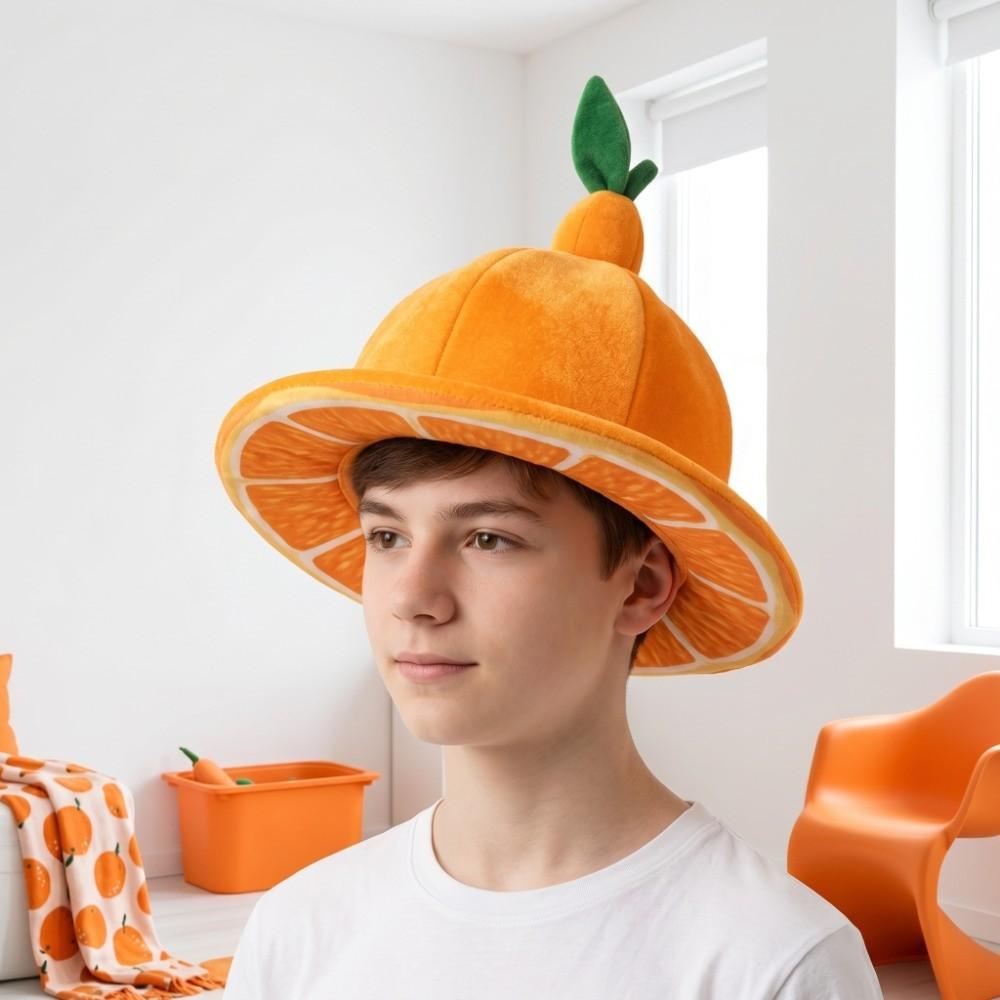 Party Supplies Creative Orange Hat Cute Soft Orange Headgear Comfortable Lightweight Halloween Cap Children