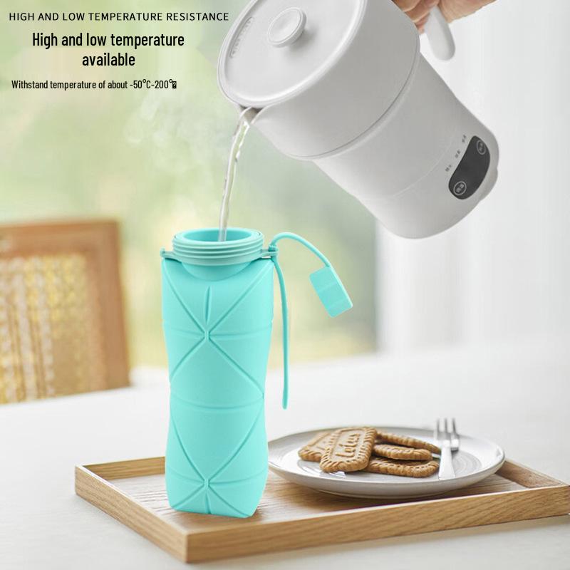 Foldable Silicone Water Bottle - Portable, Large Capacity, Telescopic for Travel and Outdoor Sports