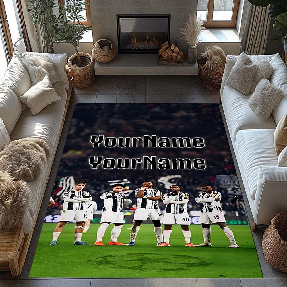 Juventus Customized Name Area Rug Perfect for Study Room Playrooms Kitchen Decorate Room Antislip Carpet Office Home Decor