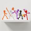 3/6Pcs Posable Stickman Action Figure with Handheld Items Movable Joints Stickman Fidget Toy Desktop Decoration Gift for Collectors