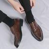 Men Dress Brogues Derbys Formal Business Brown Leather Shoes Black Tuxedo Wedding Shoes Plus Size