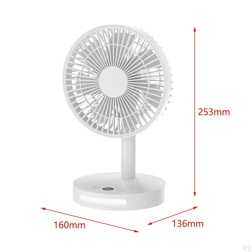 Desk Fan Mini Adjustable Angle Night Light Quiet Powerful Cooling Table for Home Car