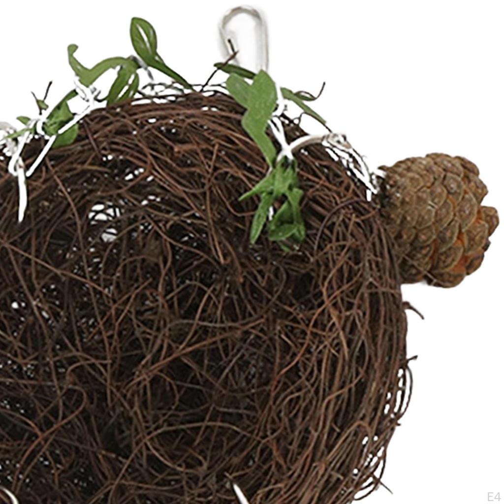 Nido de pájaro de ratán con resorte de descanso para carboneros, pinzones, gorriones