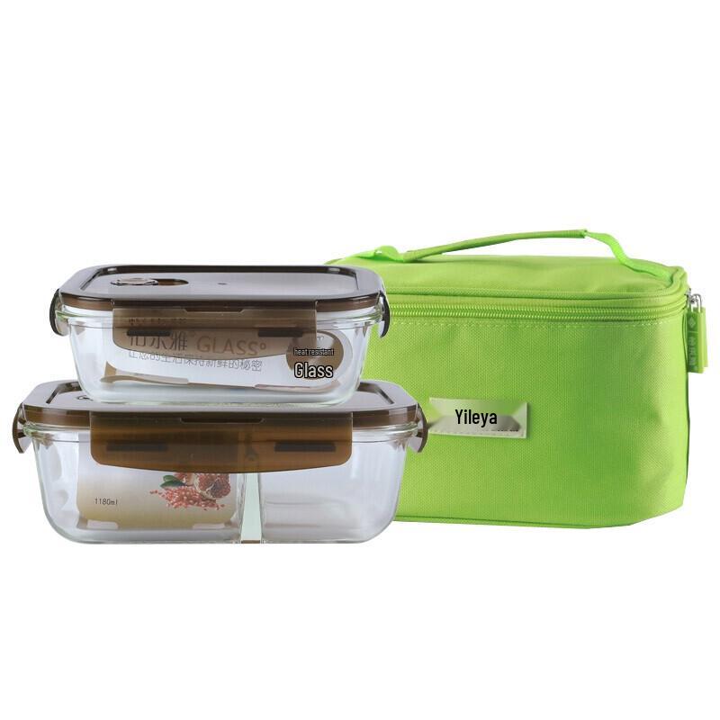 Yileya 2-Piece Borosilicate Glass Food Container Set