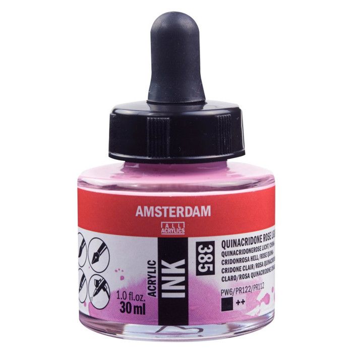 Acrylic Ink Amsterdam Acrylic Ink Bottle 30ml Light Quinacridone Pink
