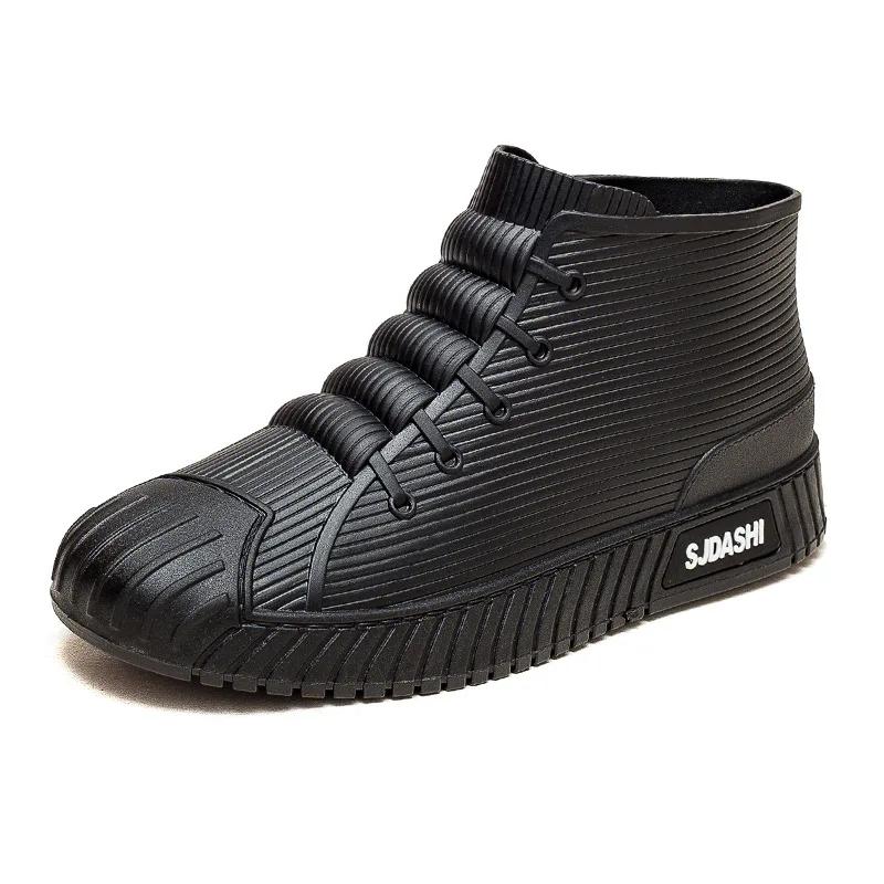 Autumn versatile men's new rain Boots Kitchen antislip low top shoes Car washing fishing waterproof boots Outdoor Casual shoe