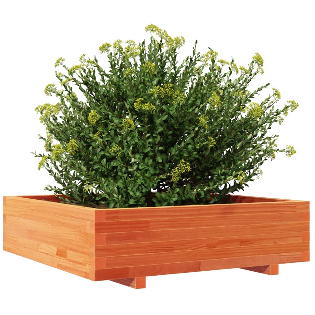 Plant Pot Wax Brown 90 X 90 X 26.5 Cm Solid Pine Wood