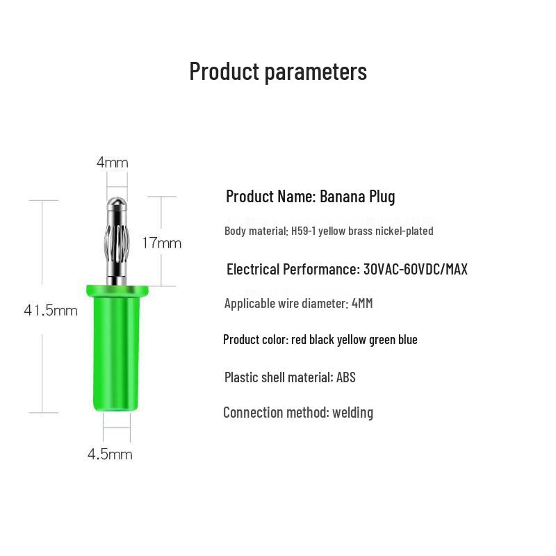 Jack Banana 4mm Laiton Nickelé Tête Lanterne pour Instruments Industriels