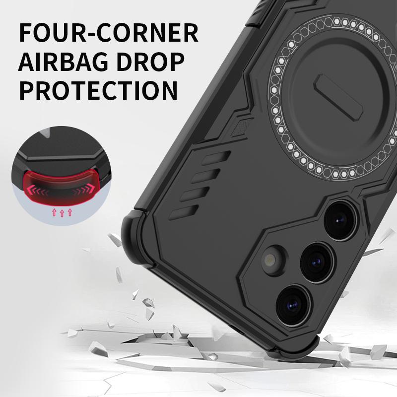 Armoured Shockproof Magnetic Case For Samsung Galaxy S25 Plus Ultra Edge A55 A26 A16 A06 Wireless Charging Case
