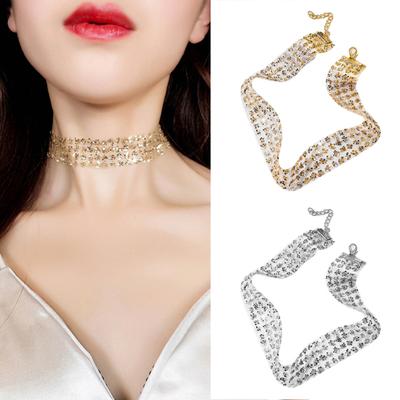 Robuste Chocker-Halskette mit attraktivem, tragbarem Paillettendekor