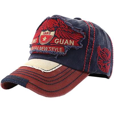 Buzz Selection CAP575 Verstellbare Kappe mit englischem und Adler-Muster zum Laufen und und (Marine) Buchstaben, Logo, Outdoor, Herren Damen