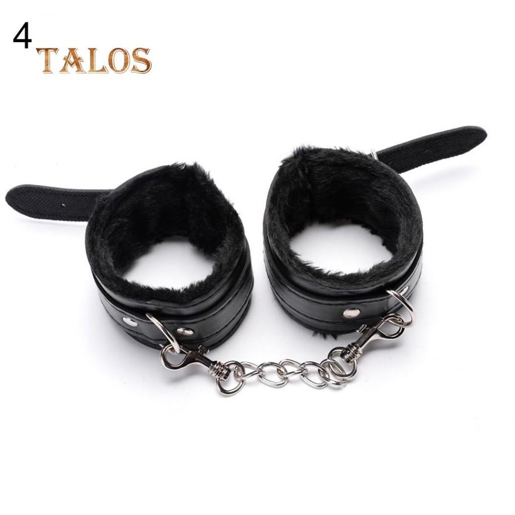 Paar Bondage Kunstleder Plüsch Manschetten Kette Erwachsene Sex Spiel Zurückhaltung Handschellen Erwachsene Produkt
