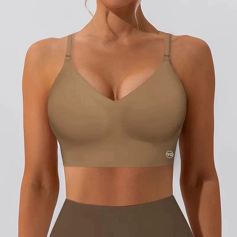 Women Solid Color Adjustable Strap Bra Fitness Support Bra