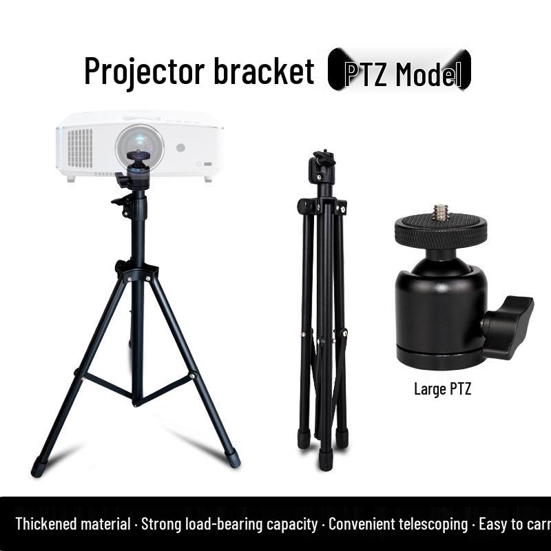 Retractable Adjustable Tripod Projector Stand with Metal Tray and Mobile Gimbal Mount