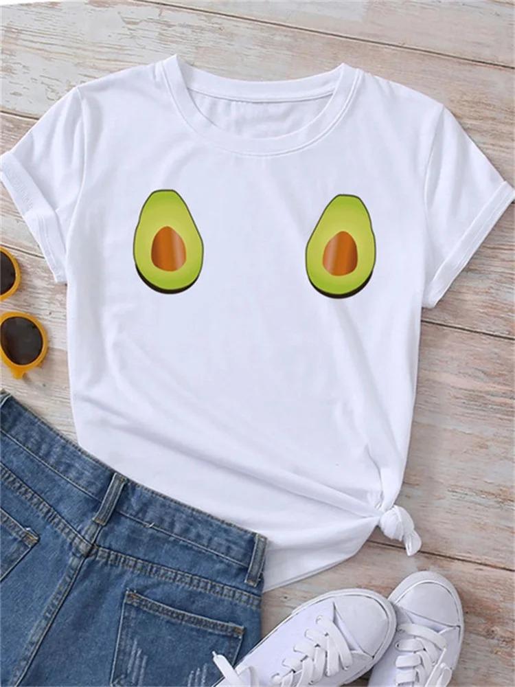 White Cartoon Casual Women FeUnisex Clothes Summer Funny Watermelon Fruit Print Women T Shirt Harajuku Aesthetic Clothes