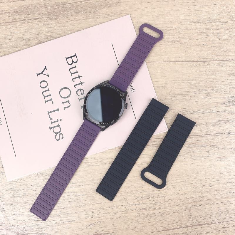 18mm 22mm 20mm Magnetic Silicone Strap For Samsung Galaxy Watch 7 6 5 4 44mm 40mm Sports Band For Galaxy Watch 4 6 Classic 47mm Huawei GT 4/5/6 41mm