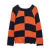 2025 Spring Women's Striped Patchwork Loose Knit Sweater Top