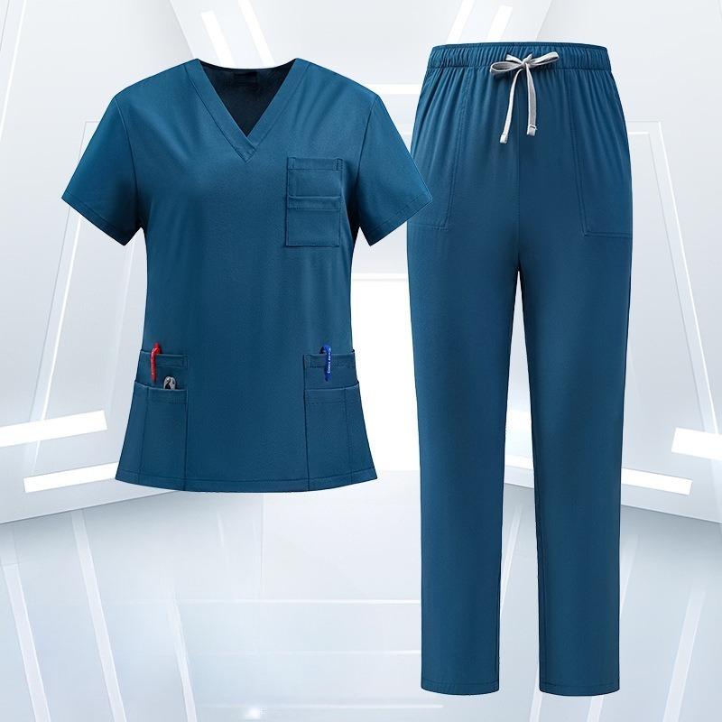 

Ручне прання одягу Жінки, Швидковисихаючі халати з коротким рукавом, Стоматологічні медсестри, Лікарі, Комбінезони, Комбінезони для ветеринарної клініки XS peacock синього кольору