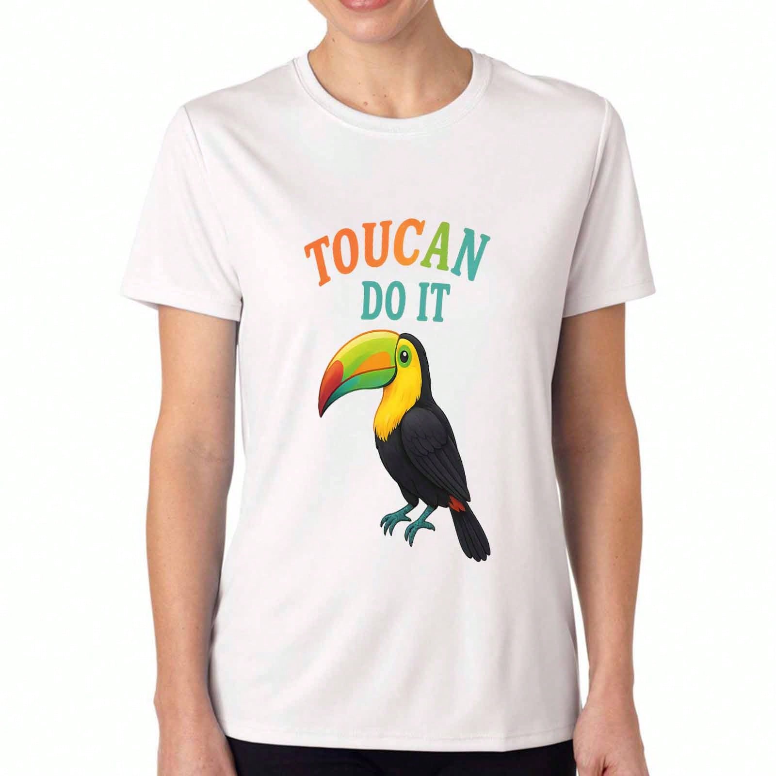 Toucan Bird unisex s Cotton T Shirt, Pure Cotton HighQuality Print, Durable, Casual And Fashionable. Featuring A Vibrant Toucan Do It Graphic, Comfy A S разноцветный