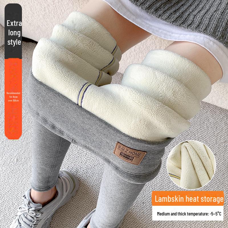 

Женские леггинсы из овечьей шерсти с высокой талией Northeast — плотные, теплые, большого размера, хлопковые брюки для осени/зимы. M (37.5kg-49.5kg)