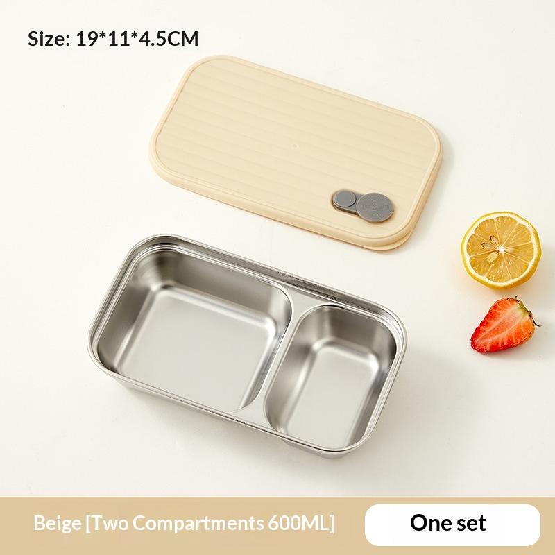 

Stainless Steel Lunch Box 304 Bento Leak Proof Reusable Food Storage for Kids Work Meal Prep Travel
