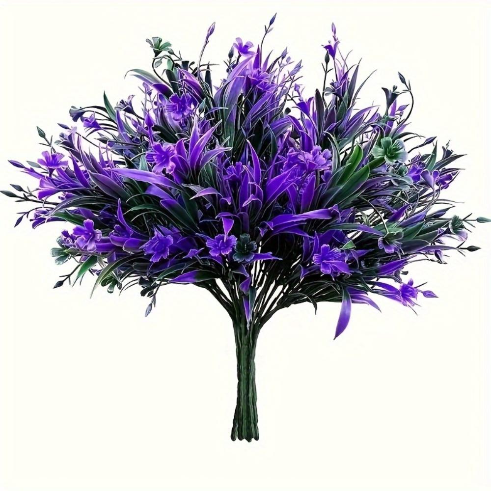 6pcs Artificial Flower Bundles - Lifelike Faux Greenery for Indoor & Outdoor Decoration - Ideal for Hanging Window Boxes, Garden, and Wedding Accents