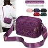 Spring Women's One-Shoulder Crossbody Bag with Phone and Coin Pockets - Nylon Fabric, Horizontal Four-Zipper Design
