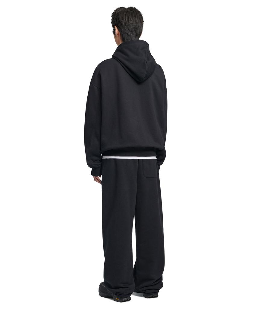 Nomanual Overlay Logo Hooded Zip-Up - Black