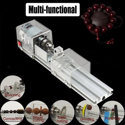 12-24V Mini Lathe Beads Machine Polisher Table Saw Mini DIY Wood Lathe 100W
