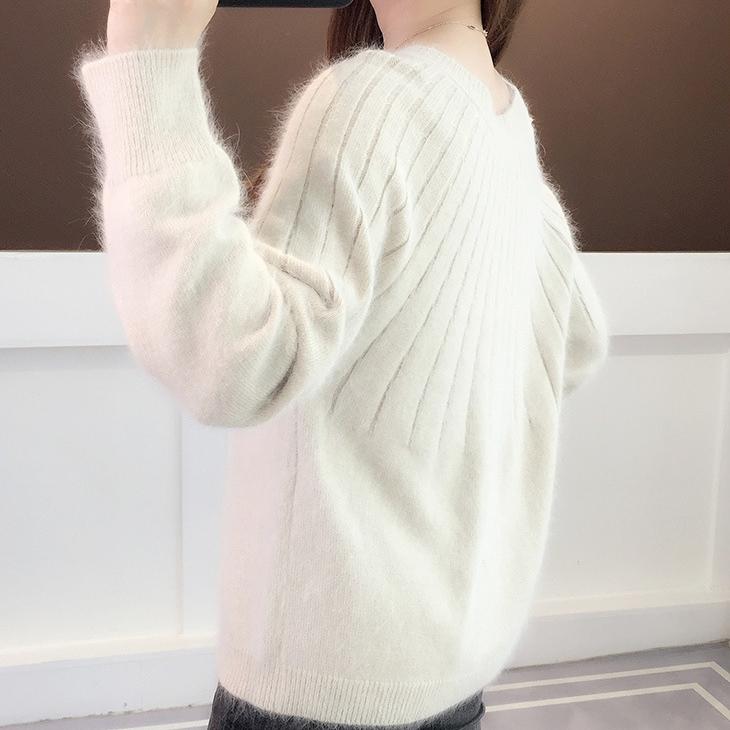 Red Sweater Women's Autumn and Winter Short Loose Pullover Outerwear Base Knitted Sweater Casual Solid Color Sweater