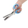 Stainless Steel 5 Layers Kitchen Scissors Scallion Sushi Shredded Tool(Yellow)