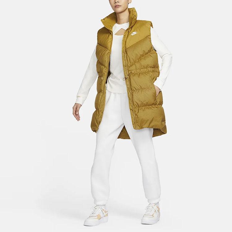 Nike Sportswear Windpuffer Therma-FIT Solid Color Zip-Up Stand Collar Loose Vest Women Vest Bronze FN0031-716