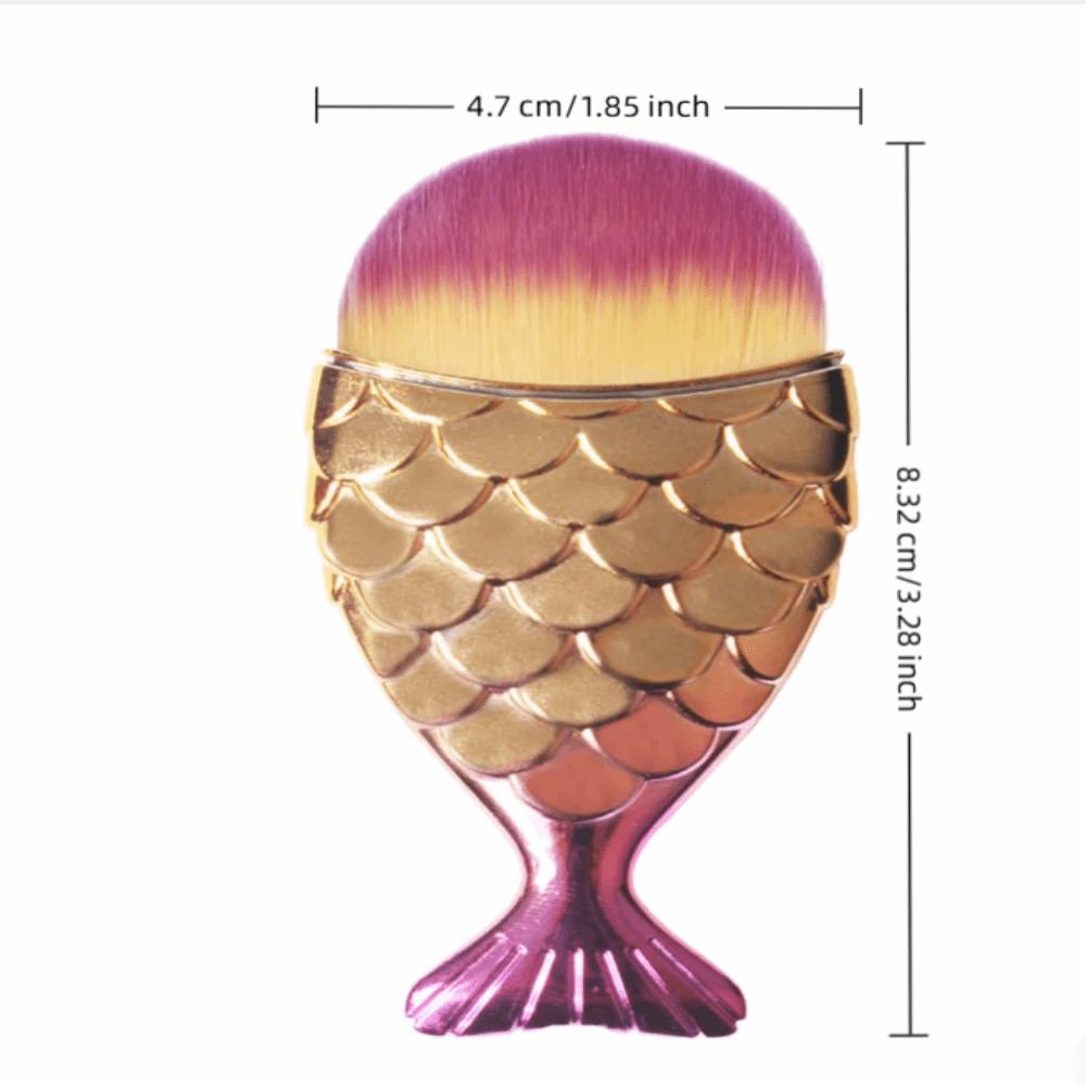 Soft Artificial Fiber Nail Cleaning Brush Cosmetic Tool Nail Art Dust Powder Remover Fish Tail Brush Gentle Fibers золотой