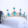 DIEZI Luxury Elegant Purple Rose Red Crystal Crown Hair Accessories Tiara Women Party Rhinestone Bridal Crown New Hair Jewelry