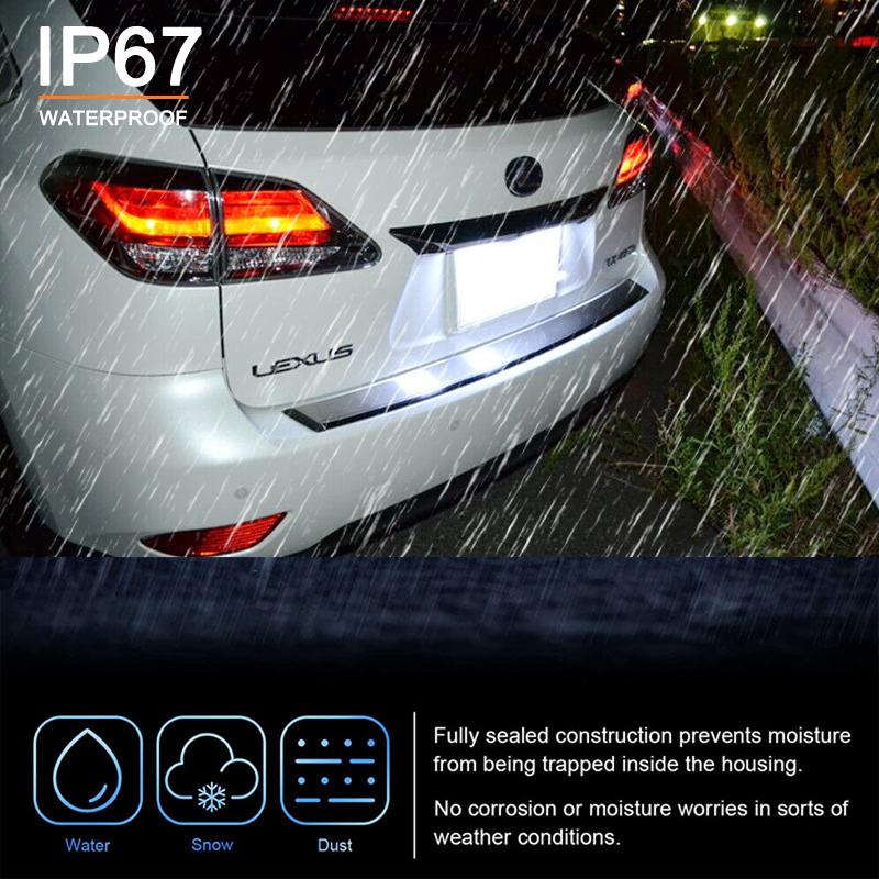 2Pcs White LED License Plate Light For Toyota Harrier Hiace Highlander Kluger Land Cruiser RAV4 Lexus RX300 Number Plate Lamp License Plate Lights 2
