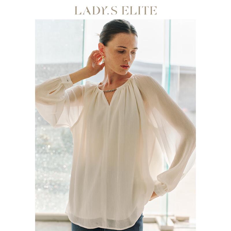 LadyS Elite Women s Thin French V-Neck Long Sleeve Shirt One Size