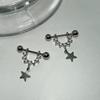 Personality Design Zircon Star Piercing Stud Earrings for Women Punk Fashion Hip Hop Rock Earring Jewelry Accessory Gift