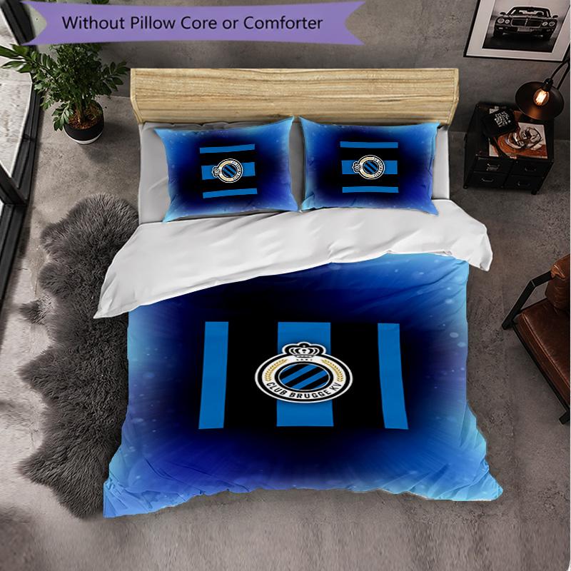 Biancheria da letto a tema Club Brugge FC Set 3 Pezzi Copripiumino Biancheria da letto Decorativa Per Camera Adolescenti Decorazione Casa