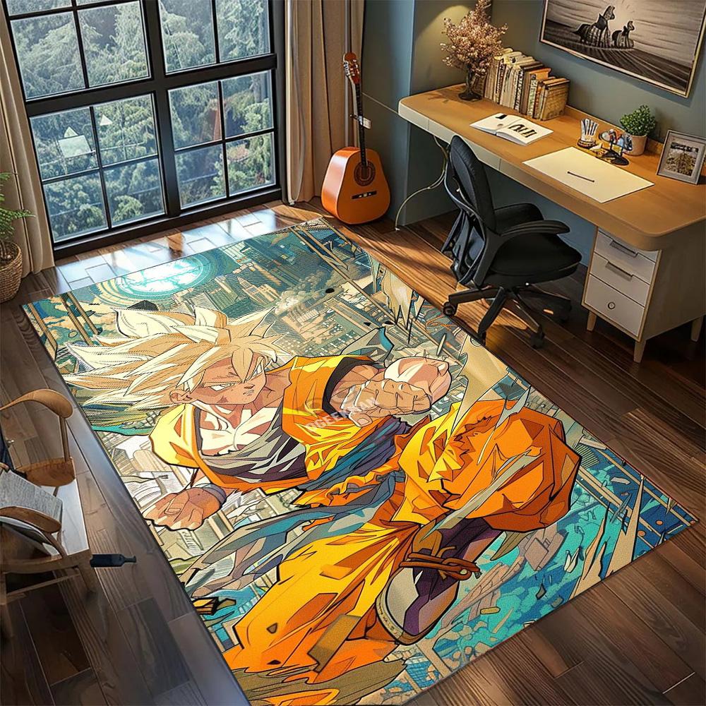 

Goku Washable Large Home Floor Mat, Non Slip Area Carpet Rug Fashion Bedroom Gamer Room.-TING 60x90cm