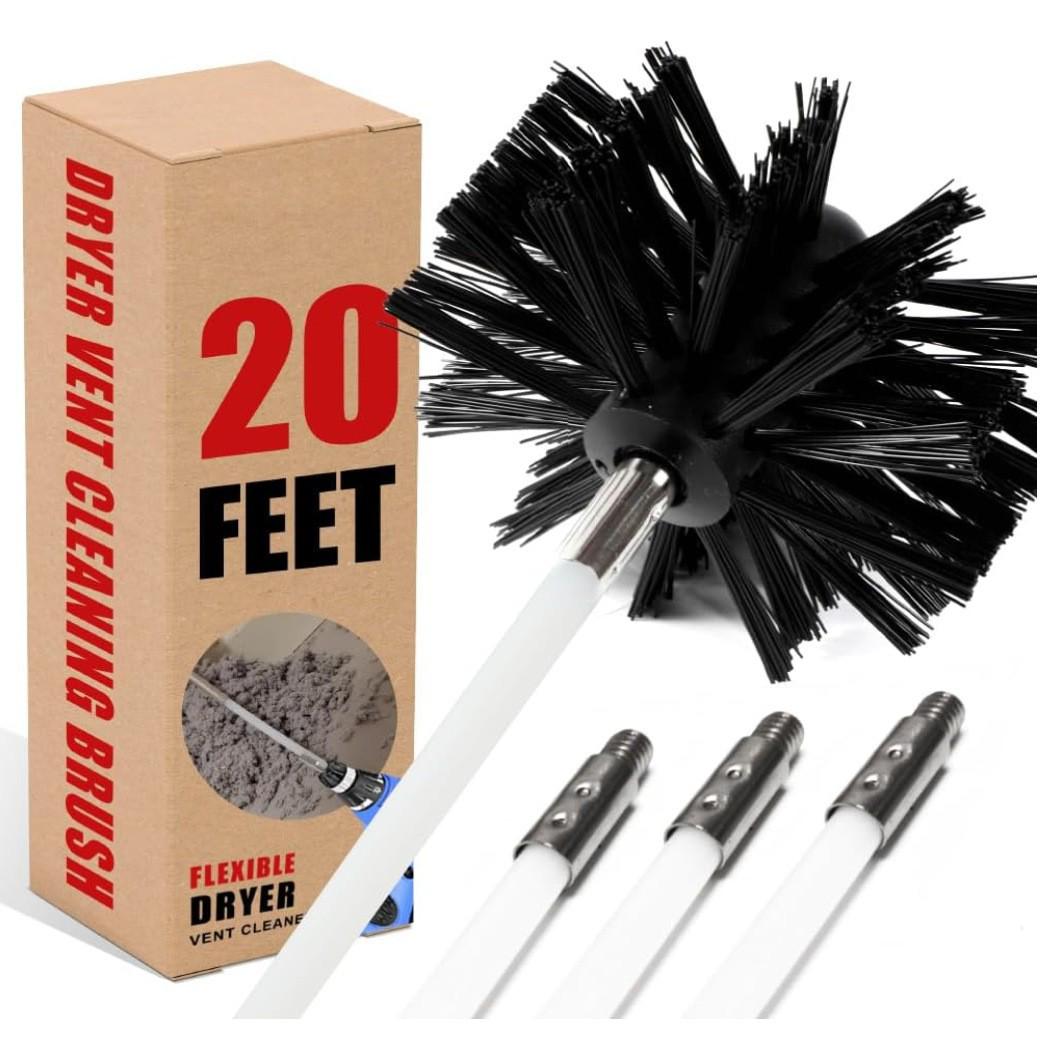 

20Ft Chimney and Dryer Duct Cleaning Brush Tool Kit 400mm rod