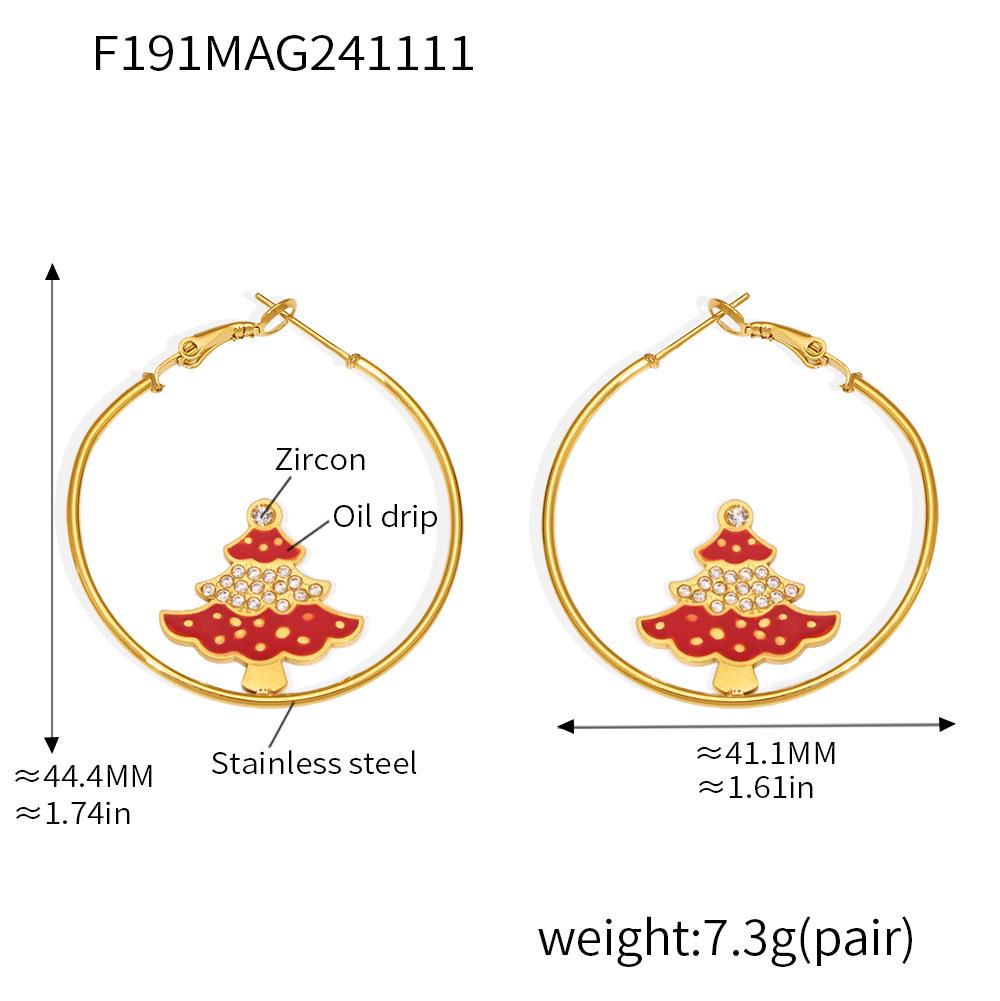 18K Gold-Plated Zircon Enamel Earrings Set