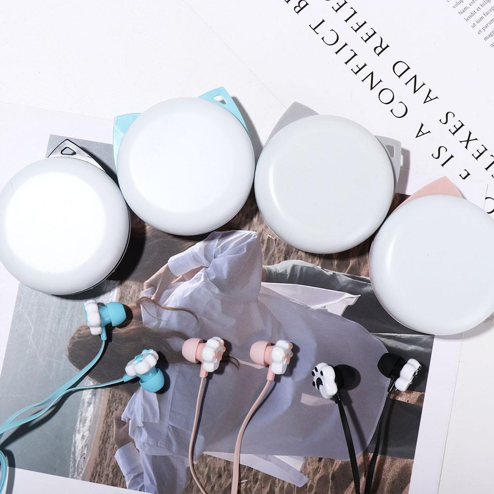 with Earphones Case Sport Earphones Remote Cat Paw Earphones In-Ear Wired Headset With Mic