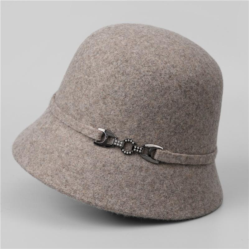 Hat Women's New Autumn and Winter Show Small Temperament Wool Top Hat Medium Woolen Hat Retro
