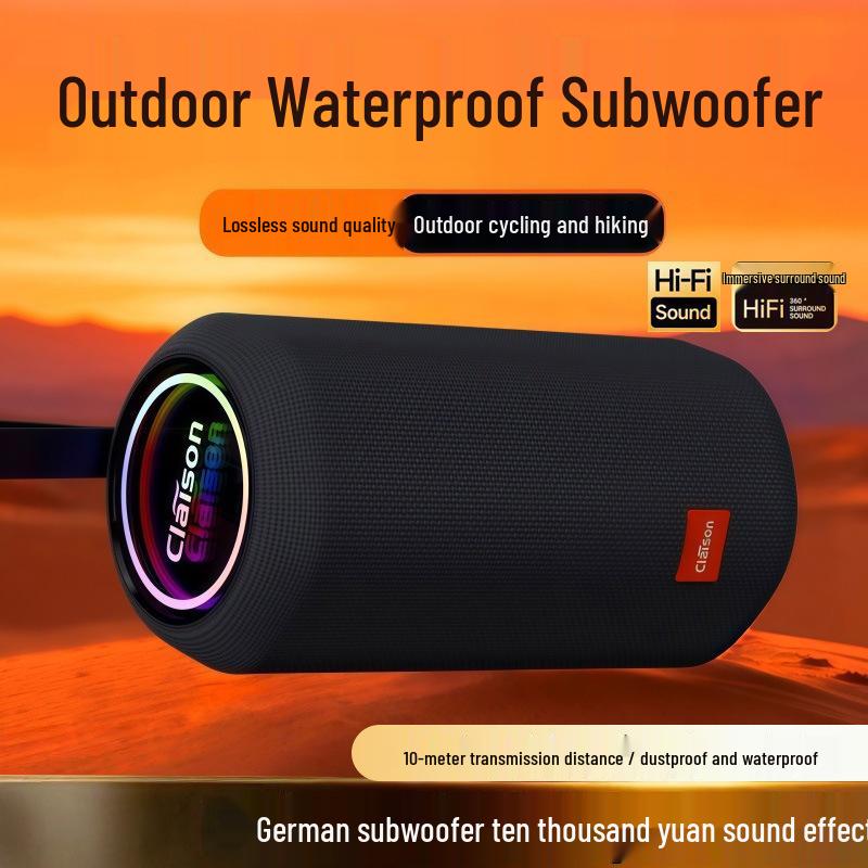 T67 Waterproof Outdoor Bluetooth Speaker with High-Quality Sound for Camping and Cycling