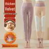Women's Plus Size Lambswool-Cotton Warm Pants with Wool Knee Support and Fleece Base Layer for Autumn/Winter