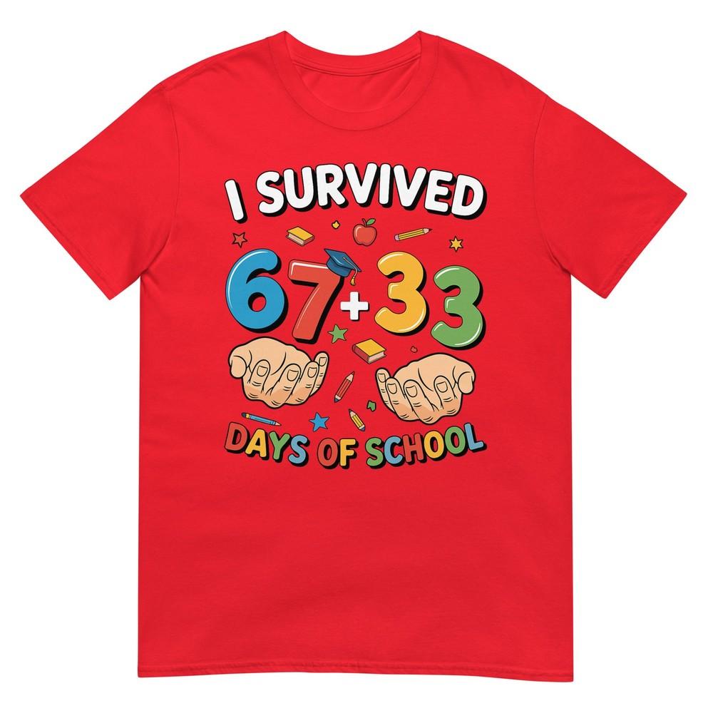 I Survived 100 Days Of School 67 33 Meme Teacher Student TShirt S
